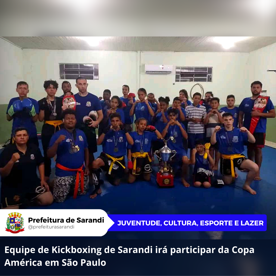 Equipe de Kickboxing de Sarandi irá participar da Copa América em São Paulo